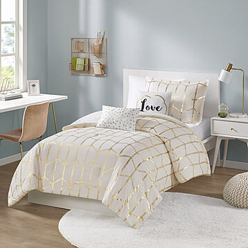 Buy Gracie Mills Metallic Printed Comforter Set - GRACE-9111 by