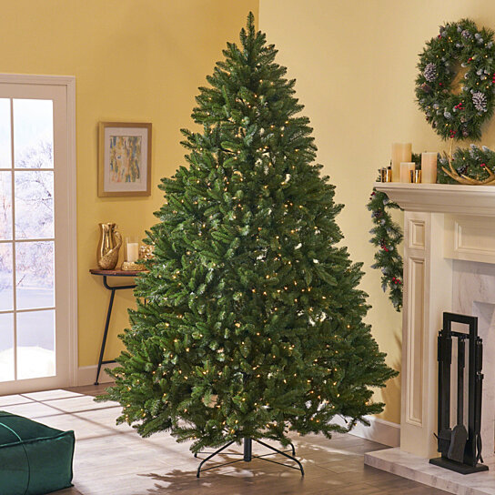 Buy 7.5-foot Norway Spruce Pre-Lit or Unlit Hinged Artificial Christmas ...