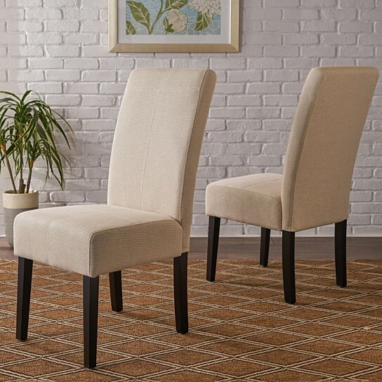 Araducan Beige Fabric Dining Chair Set Of 2