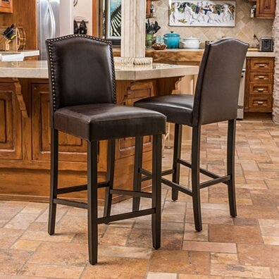 AINPECCA Bar stools Set of 1 Faux Leather Upholstered Seat with Backrest & Armrest Black Metal Legs Counter Breakfast Chairs Kitchen 