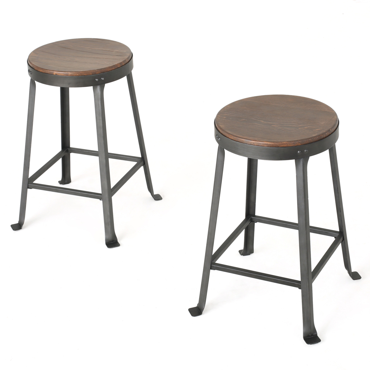 Buy Camden 24-Inch Brown Weathered Wood Counter Stool (Set of 2) by