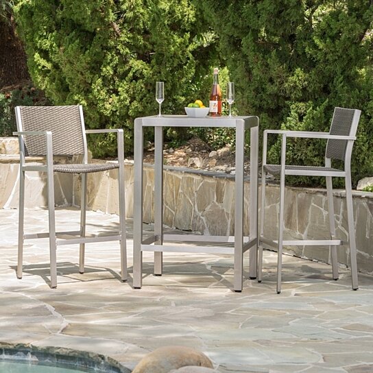 grey patio bar set