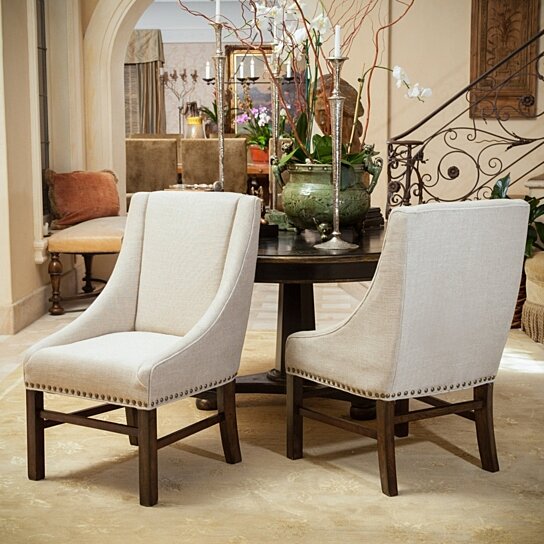 natural upholstered dining chairs