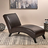 noble house cleveland brown leather chaise lounge chair