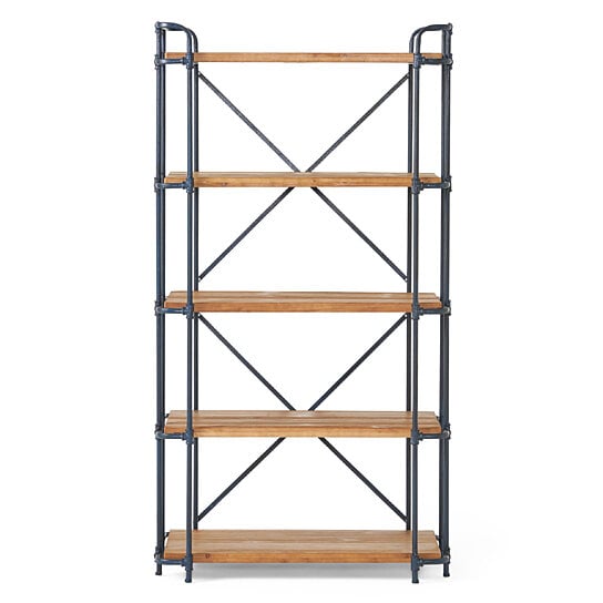 Buy Mercia Industrial 5 Shelf Firwood Bookcase by GDF Studio on Dot & Bo