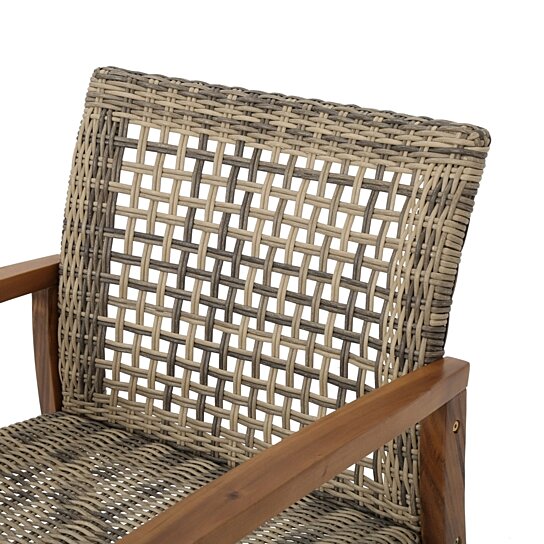 Buy Cytheria Outdoor Mid Century Gray Wicker Club Chairs with Wood