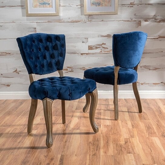 Buy Bates Tufted Velvet Dining Chair with Cabriole Legs (Set of 2) by ...