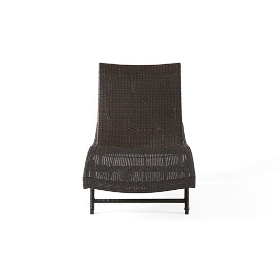 eliana outdoor brown wicker chaise lounge