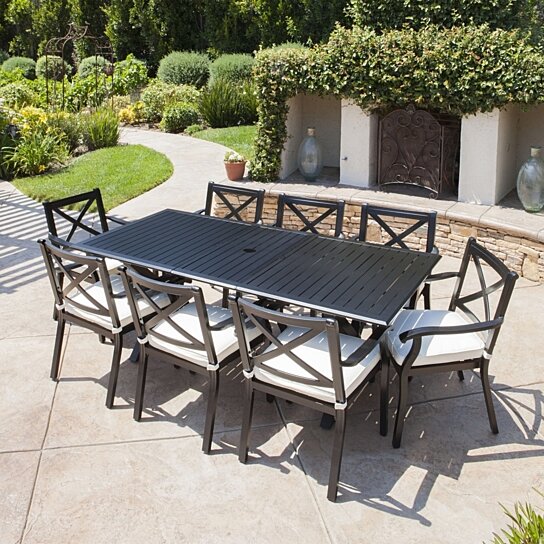 Buy Eowyn 9 Piece Cast Aluminum Outdoor Dining Set With Expandable