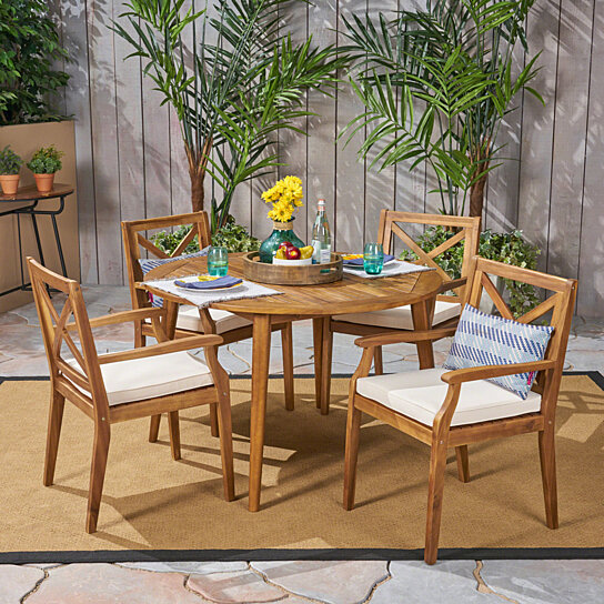 acacia 5 piece dining set