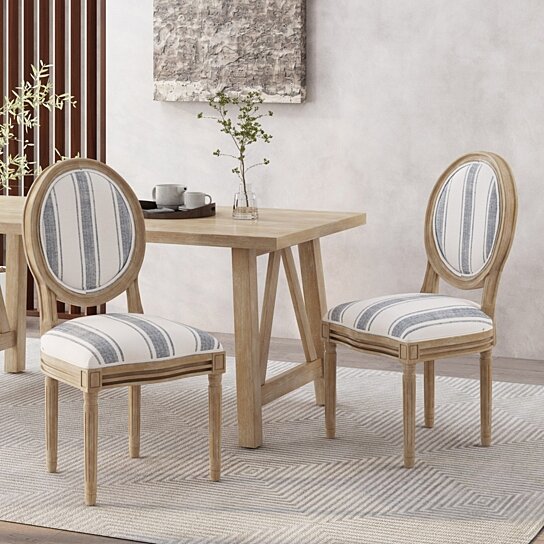 french country fabric dining chairs