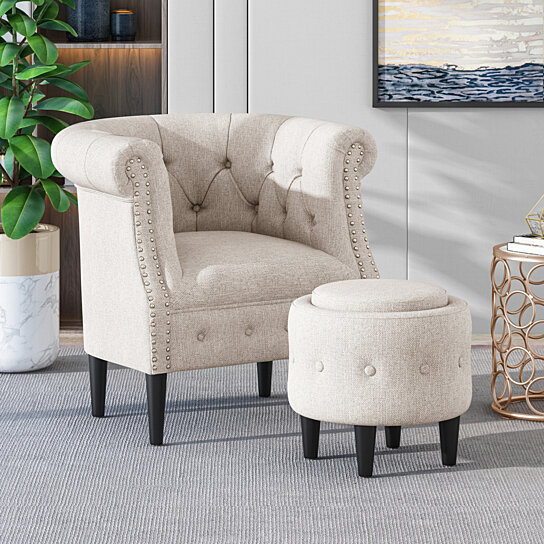 petite chair and ottoman