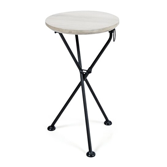 Buy Lily Indoor Portable Foldable Light Gray Finished Acacia Wood Side Table By Gdfstudio On Dot Bo