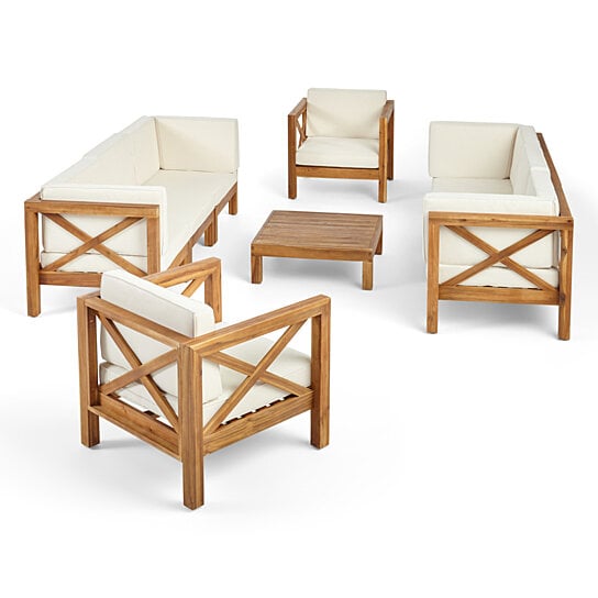 8 seater wooden patio set