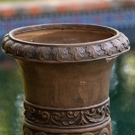 Buy Roma 26inch Antique Brown Urn Planter by GDFStudio on