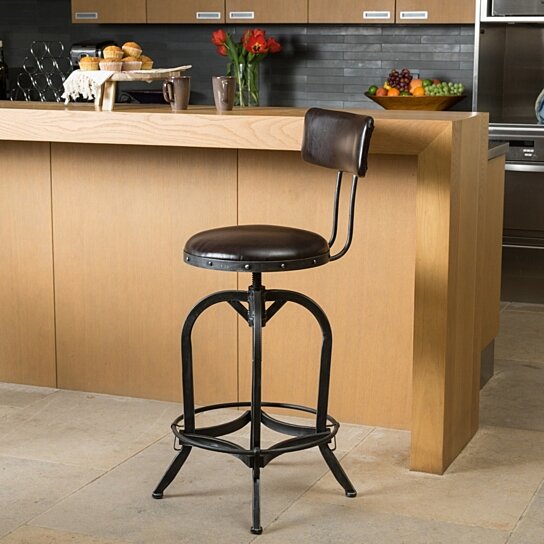 industrial barstool with backrest