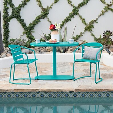 Santa Monica Outdoor Finished Iron Bistro Set