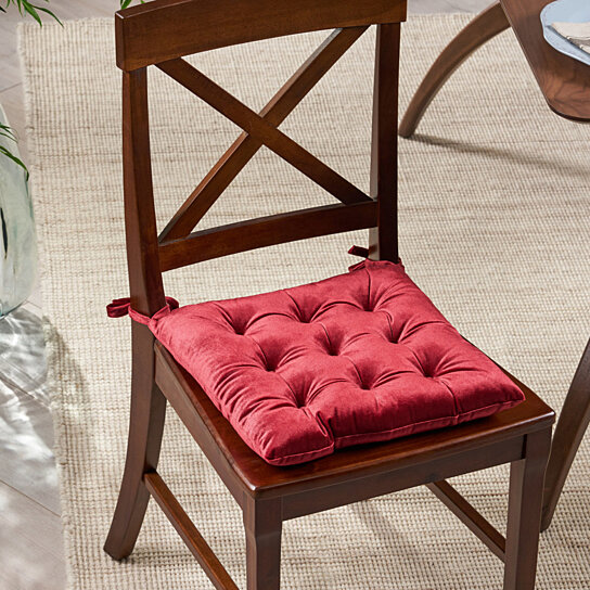 Buy Vita Tufted Velvet Dining Chair Cushion by GDFStudio ...