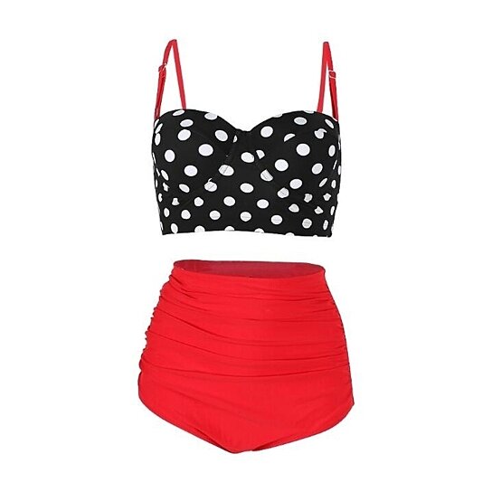 Buy Women Vintage Polka Underwire High Waisted Swimsuit ...