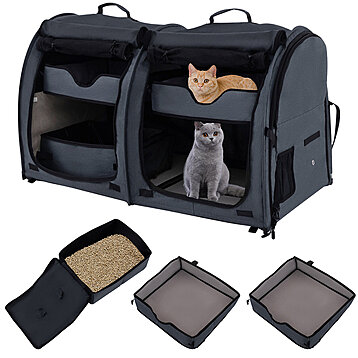 Extra Large Cat Carrier for 2 Cats, Portable Soft Sided Large Pet Carrier  for