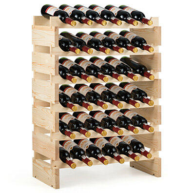 Sgokuno Countertop Wine Rack Foldable Tabletop Free Standing Wooden Wine Storage Stand Holder 10-Bottle Wine Holder Bar Great for Home & Kitchen Wine Shelf,Bottle Organizer Pantry Wine Cellar 