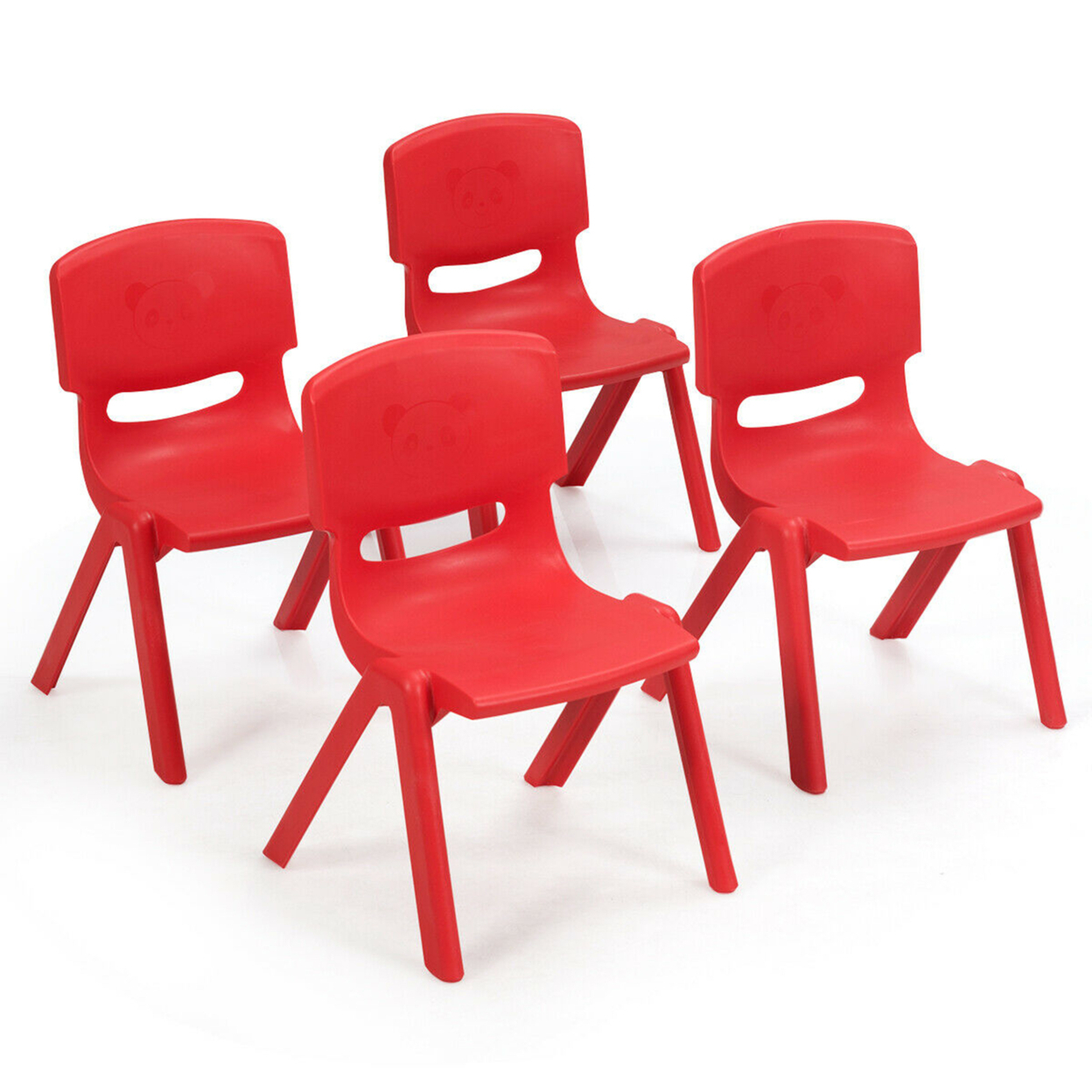 Gymax 4-Pack Kids Plastic Stackable Classroom Chairs ...