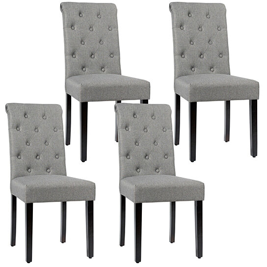 4pcs dining room chairs high back padded kitchen chairs