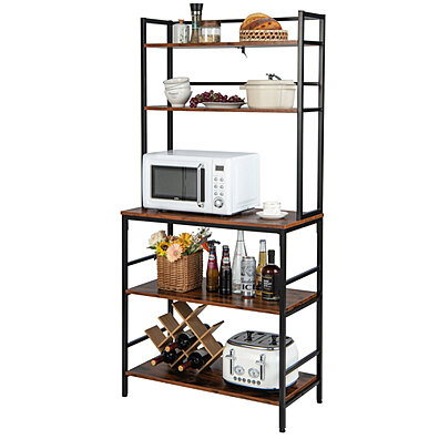 Dinaza Kitchen Bakers Rack Utility Storage Shelves Microwave Oven Stand  Kitchen Storage Organizer