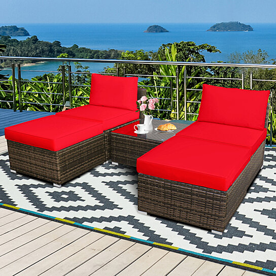 gymax 5 piece patio set