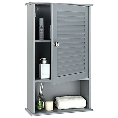Mainstays Bathroom Wall Mounted Storage Cabinet with 2 Shelves, Espresso