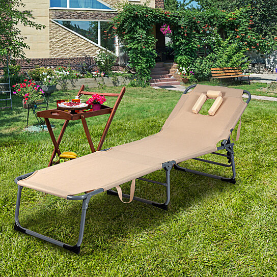 folding camping chaise lounge chair