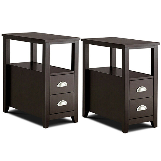 set of 2 end tables with drawers