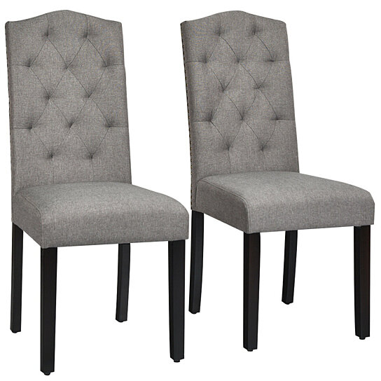 tufted dining chair with nailhead trim