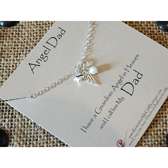 Trending Product This Item Has Been Added To Cart 61 Times In The Last 24 Hours Angel Dad Sterling Silver Memorial Necklace Gift