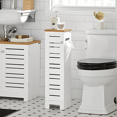 Gymax Bathroom Wood Organizer Shelf Over-the-Toilet Storage Rack w/Cabinet Spacesaver