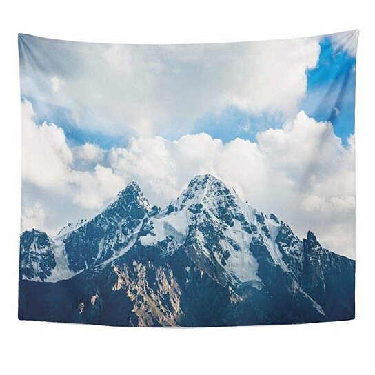 Buy Cloud Top Snowy Rock Mountain On Cloudy Air Wall Art Hanging Tapestry 60x80 Inch By Harriet Queena Queena On Dot Bo