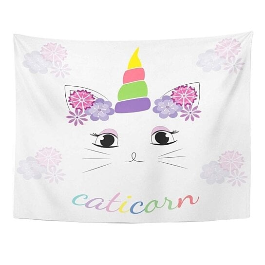 Buy Colorful Adorable Cute Cat Unicorn Horn and Caticorn Slogan Kids