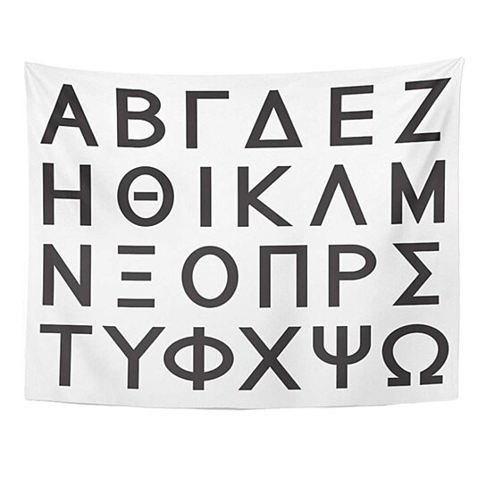 Buy Delta Greek Alphabet Letters Black White Sigma Alpha Phi Gamma Epsilon Character Wall Art Hanging Tapestry 60x80 Inch By Harriet Queena Queena On Dot Bo