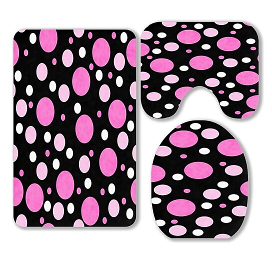 pink polka dot bathroom accessories