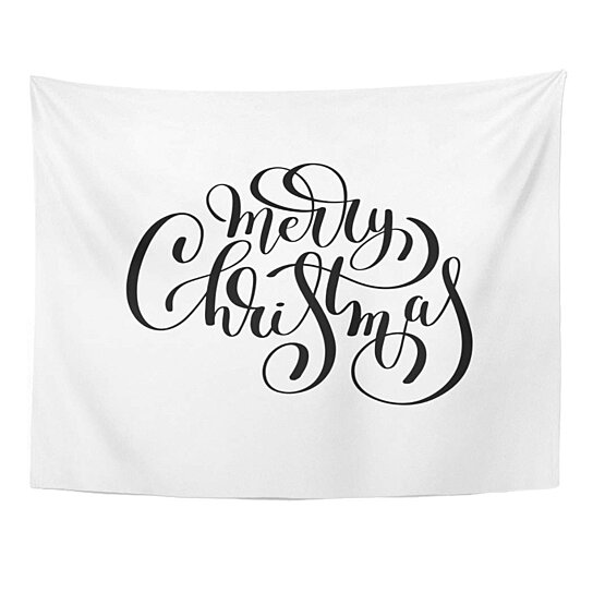 Buy Celebration Merry Christmas Black and White Lettering Inscription Holiday Phrase Brush