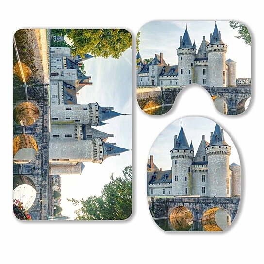 Buy Chateau De Sully Sur Loire France Medieval Castle 3 Piece Bathroom Rugs Set Bath Rug Contour Mat And Toilet Lid Cover By Hedda Stan On Dot Bo