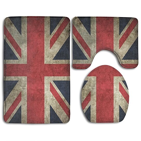 Buy Uk Flag 3 Pcs Bath Rug Contour Mat Toilet Lid Cover By Hedda Stan On Dot Bo