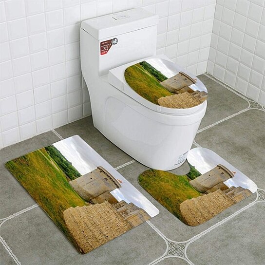 Buy View Chateau De Falaise 3 Pcs Bath Rug Contour Mat Toilet Lid Cover By Hedda Stan On Dot Bo