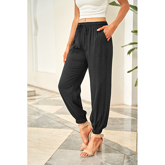  Women's Drawstring Elastic Waisted Casual Pants