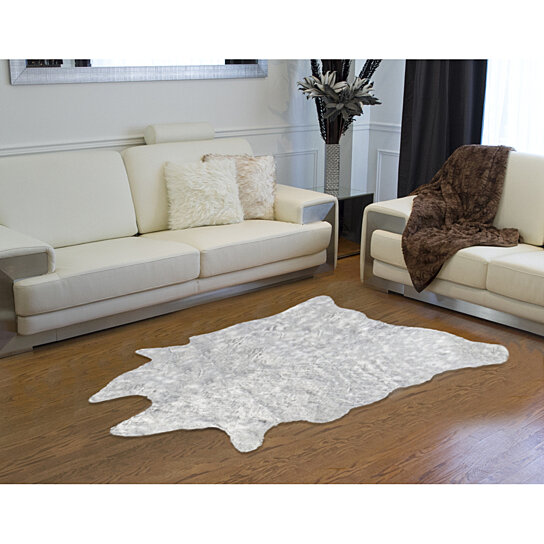 Buy Faux Cowhide Rug Throw 5 25x7 5 Grey By Lifestyle Group