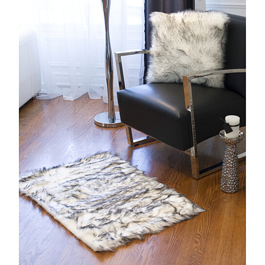 Buy Hudson Faux Sheepskin Rug Throw 2 X3 Gradient Grey By Lifestyle Group Distribution Inc On Dot Bo