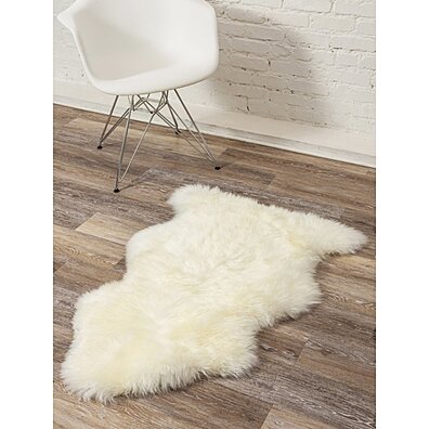 100% NEW ZEALAND SHEEPSKIN SINGLE RUG, NATURAL, 2'x3'