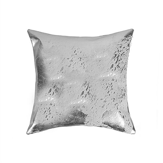 Buy Torino Scotland Cowhide Pillow 18 X18 Grey Silver By