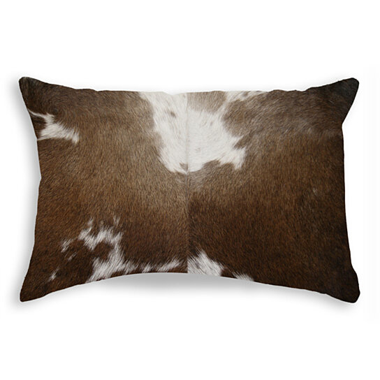 Buy Torino Cowhide Pillow 12 X20 Chocolate White By Lifestyle