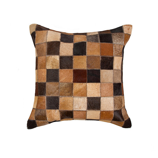 Buy Torino Multipatch Cowhide Pillow 18 X 18 Tricolor By